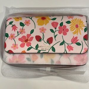 NWT Kate Spade Madison Strawberry Garden Pink Multi Flap Crossbody KG735